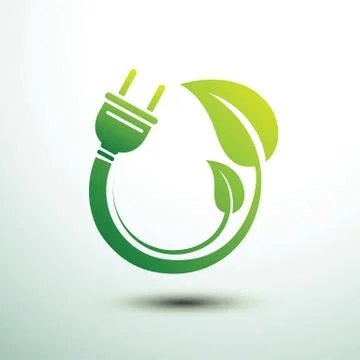 Eco power plug Stock Illustration