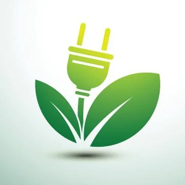 Eco power plug Stock Illustration