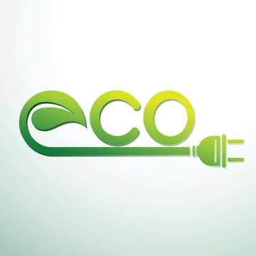 Eco power plug Stock Illustration
