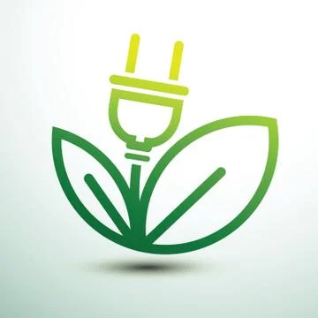 Eco power plug Stock Illustration