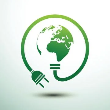 Eco power plug Stock Illustration