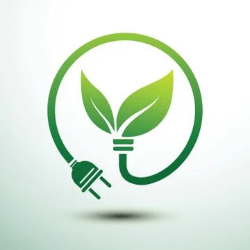 Eco power plug Stock Illustration