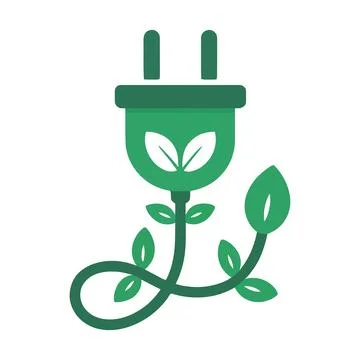Eco Power Plug Logo Stock Illustration