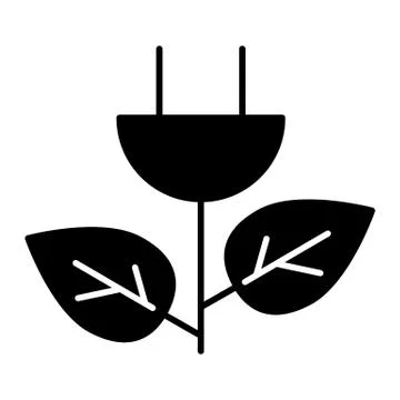 Eco power plug solid icon. Energy save vector illustration isolated on white Illustrazione stock