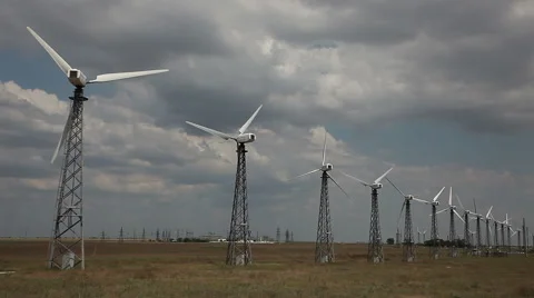Eco power, wind turbines Stock Footage 51735902