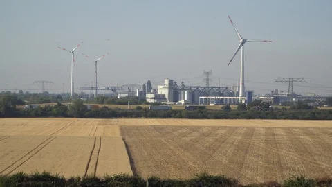 Eco power. Wind turbines generating electricity. Stock Footage 94491103