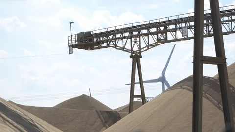 Eco power. Wind turbines generating electricity. Stock Footage 94491969