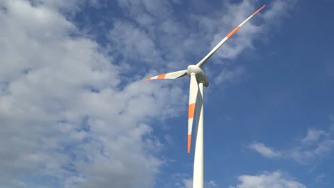 Eco power. Wind turbines generating electricity. Stock Footage 96712817