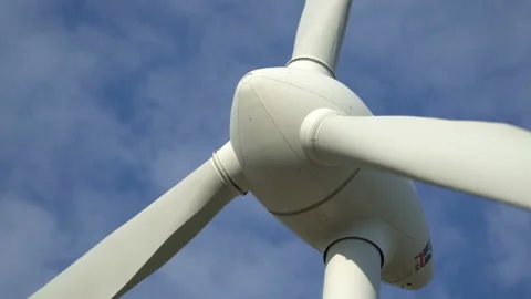 Eco power. Wind turbines generating electricity. Stock Footage 96712976