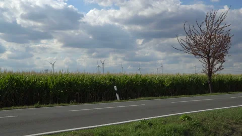 Eco power. Wind turbines generating electricity. Stock Footage 96741160