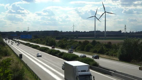 Eco power. Wind turbines generating electricity. Stock Footage 96742969