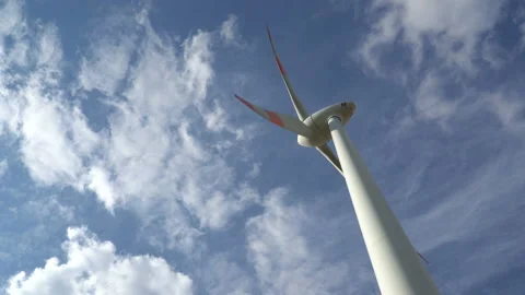 Eco power. Wind turbines generating electricity. Stock Footage 96743483