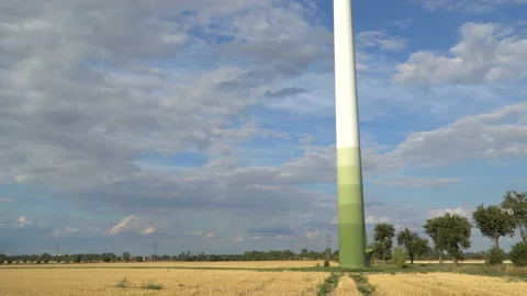 Eco power. Wind turbines generating electricity. Stock Footage 97011735