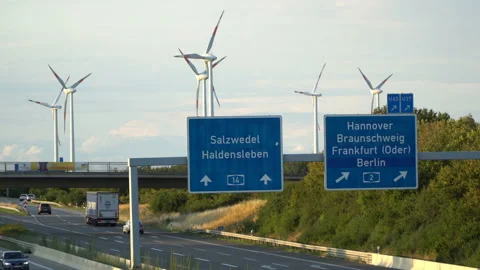 Eco power. Wind turbines generating electricity. Stock Footage 97053231