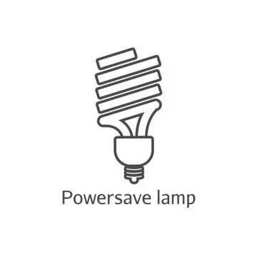 Eco powersave lamp line icon. Saving electricity concept. Ecology bulb saves  Stock Illustration