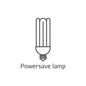 Eco powersave lamp line icon. Saving electricity concept. Ecology bulb saves  Stockillustratie