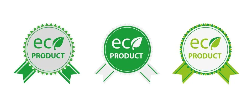 Eco product green vector label Illustrazione stock