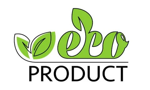 Eco product logo with leaf Stock Illustration