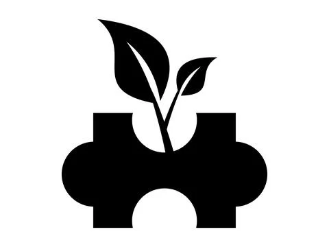 Eco Puzzle Leaf Vector Icon, Sustainable Nature Concept Symbol Stock Illustration