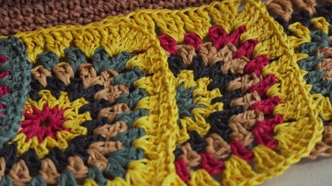 ECO-raw materials. Multi-colored raffia squares. Video stock 290005732