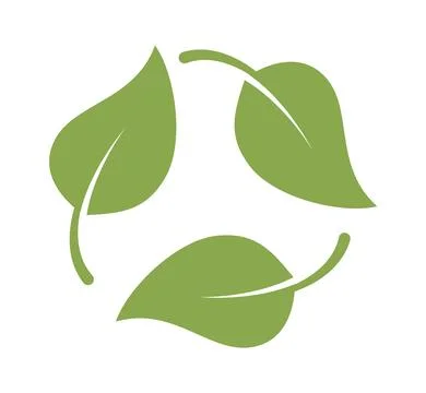 Eco recycle icon with leaf elements flat vector illustration representing zero 스톡 일러스트