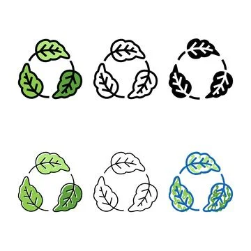 Eco recycle leaf color diversity icon vector Stock Illustration