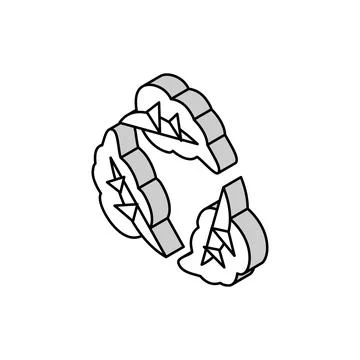 Eco recycle leaf isometric icon vector illustration 스톡 일러스트