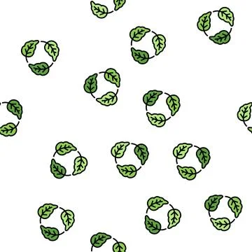 Eco recycle leaf vector seamless pattern Stock Illustration