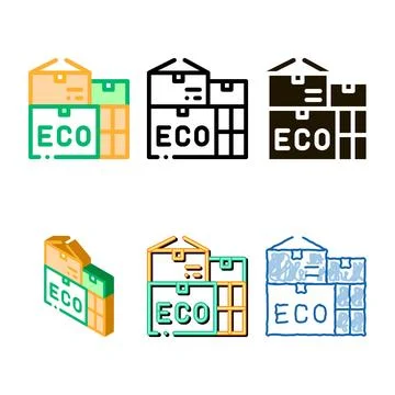 Eco recycle material container packaging vector set Stock Illustration