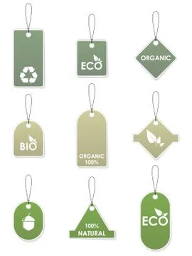 Eco recycling tags. Stock Illustration