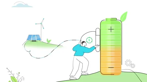 Eco &amp; Renewable Energy Storage Logo After Effects stock