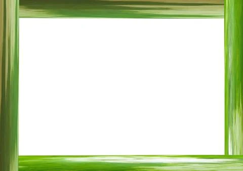 Eco rustic frame green border effect of grass bamboo trunk on white backgroun Illustrazione stock