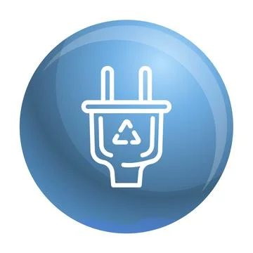 Eco saving plug icon, outline style Stock Illustration