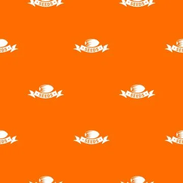 Eco seed pattern vector orange Stock Illustration