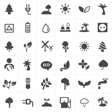 Eco Set Icons Stock Illustration