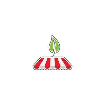 Eco shop, pharmacy herb shop. Vector outline logo icon template Stock Illustration