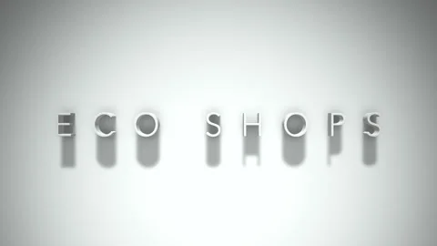 Eco shops 3D title animation with shadows on a white background Stock Footage 297671301