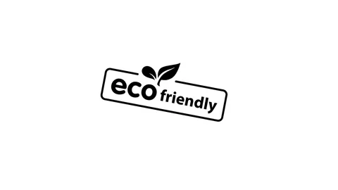 Eco simple icon, Green leaf eco friendly symbol stamp, Co2 neutral, ecology Stock Footage 287791858