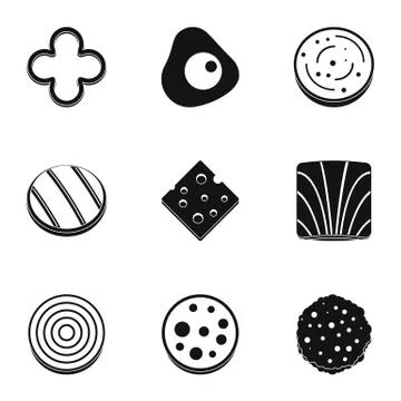 Eco slice product icon set, simple style Stock Illustration