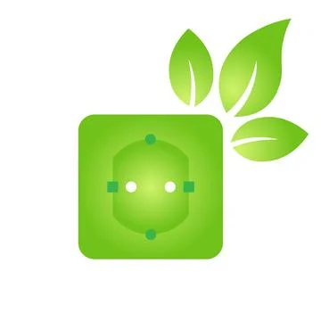 Eco socket plug charging icon Bio nature green eco symbol for web and busines Illustrazione stock