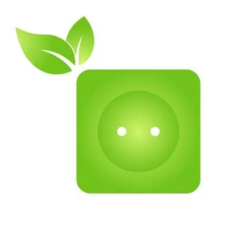 Eco socket plug charging icon Bio nature green eco symbol for web and busines Illustrazione stock