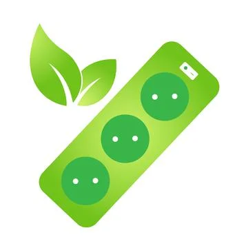 Eco socket plug charging icon Bio nature green eco symbol for web and busines Illustrazione stock