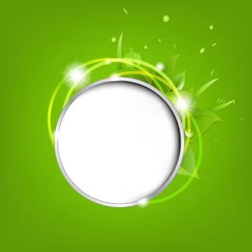 Eco speech bubble with leafs and stars 스톡 일러스트