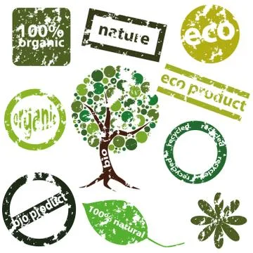 Eco stamps Stock Illustration