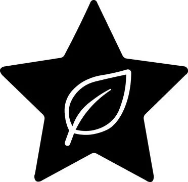 Eco star badge icon with leaf inside Stock Illustration