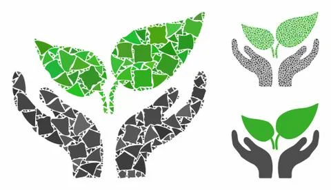 Eco startup care hands Composition Icon of Rough Items 스톡 일러스트