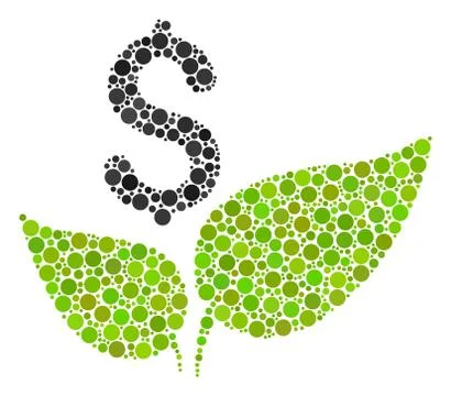 Eco Startup Collage of Filled Circles 스톡 일러스트