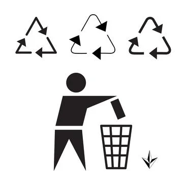 Eco sticker sorting garbage for recycling sign Stock Illustration