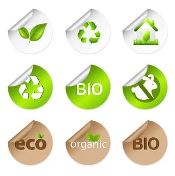 Eco stickers Stock Illustration