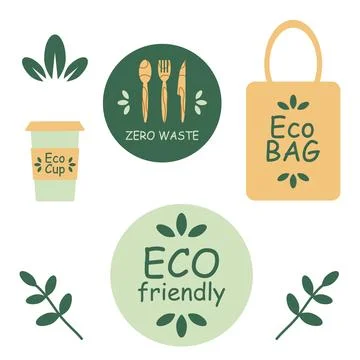 Eco stickers, vector. Stock Illustration